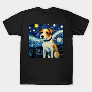 Parson Russell terrier painted in Van Gogh Style T-Shirt